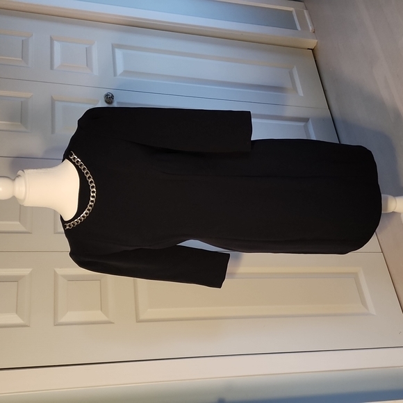 Philosophy Navy Blue Dress with Silver Chain Embellisment - Picture 2 of 5